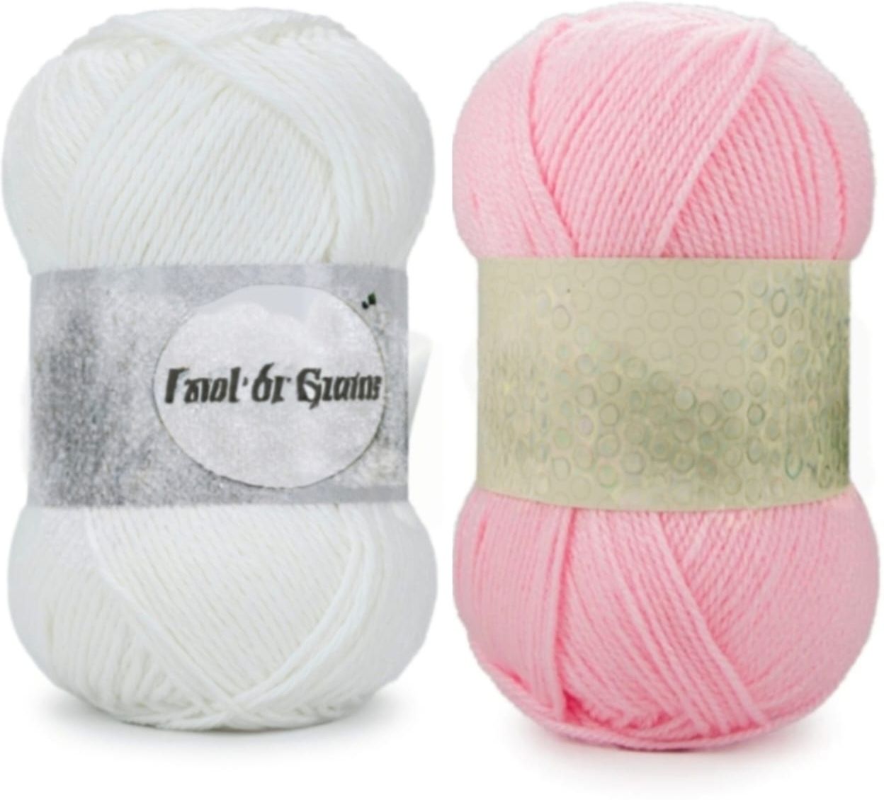 waaome White And Pink Wool 200 Gram 100x2 Hand Knitting Art Craft Soft Yarn (WA50)-picture-22