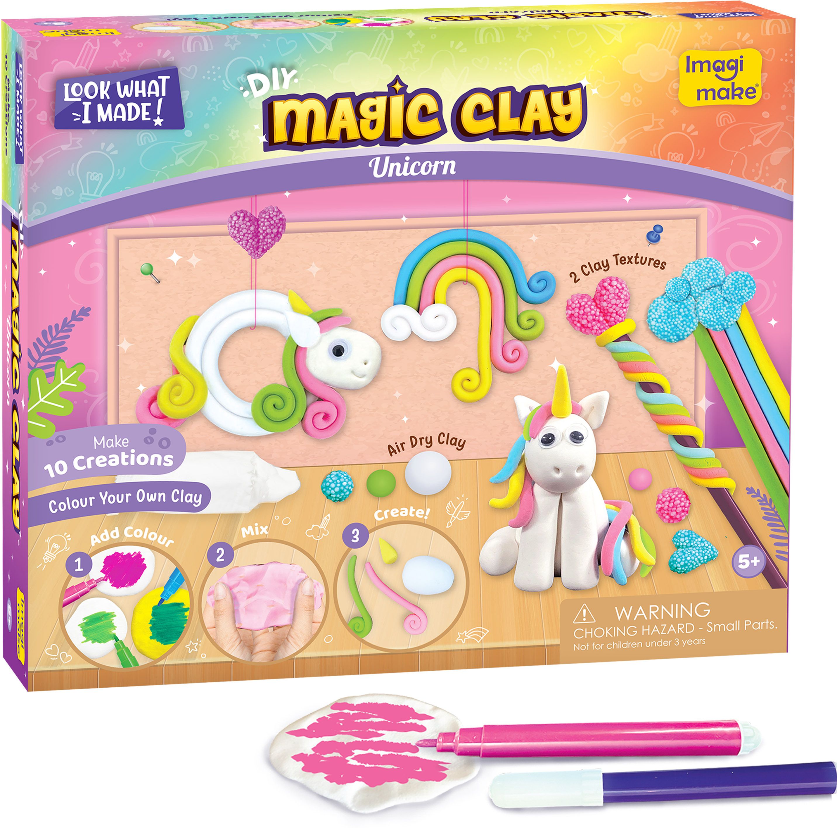 imagimake Magic Clay | Colour & Create | Unicorn Craft Kit | Air Dry Clay For Art & Craft-picture-10