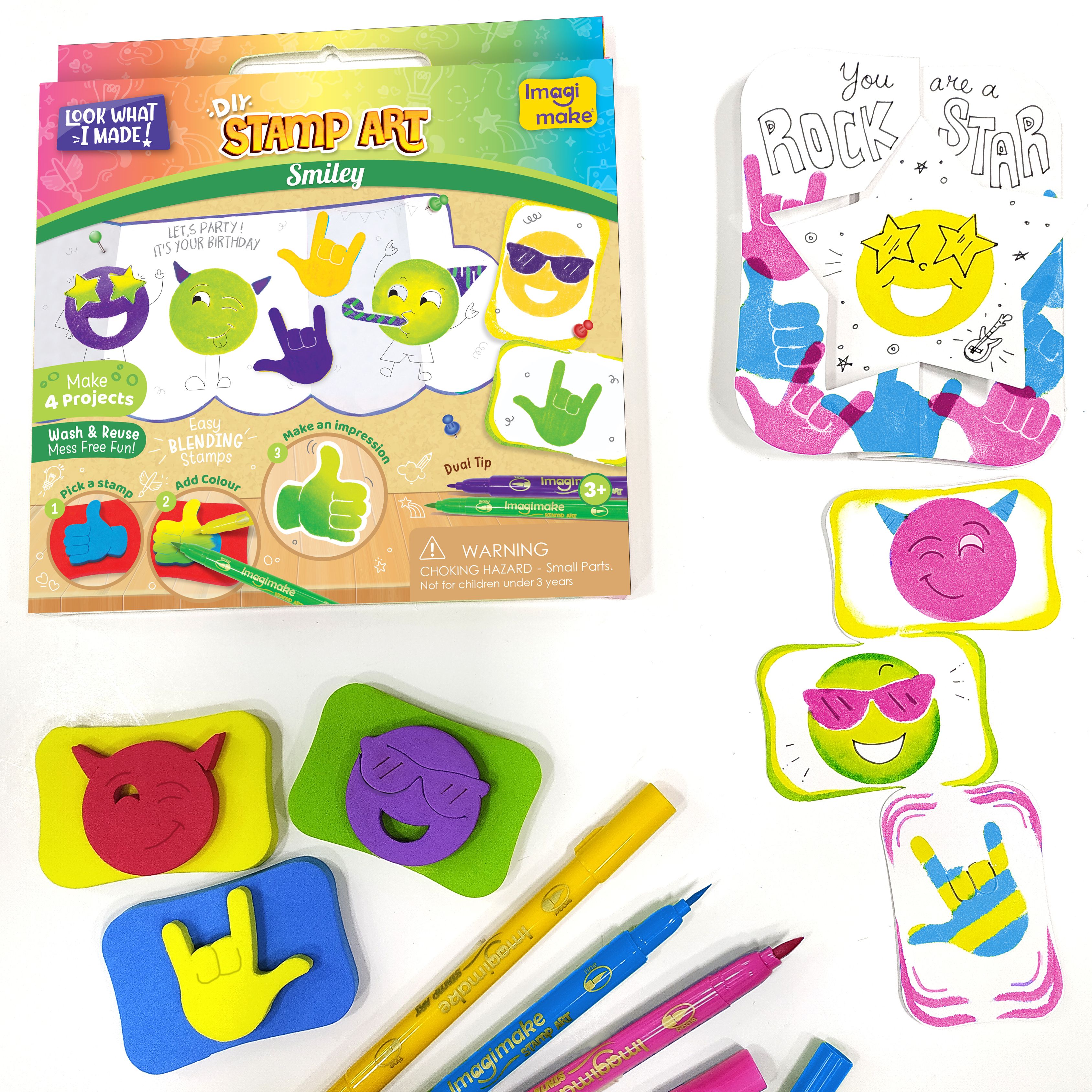 imagimake Stamp Art - Smiley - DIY Kids Art Set - For Girls and Boys 3 Years+-picture-10