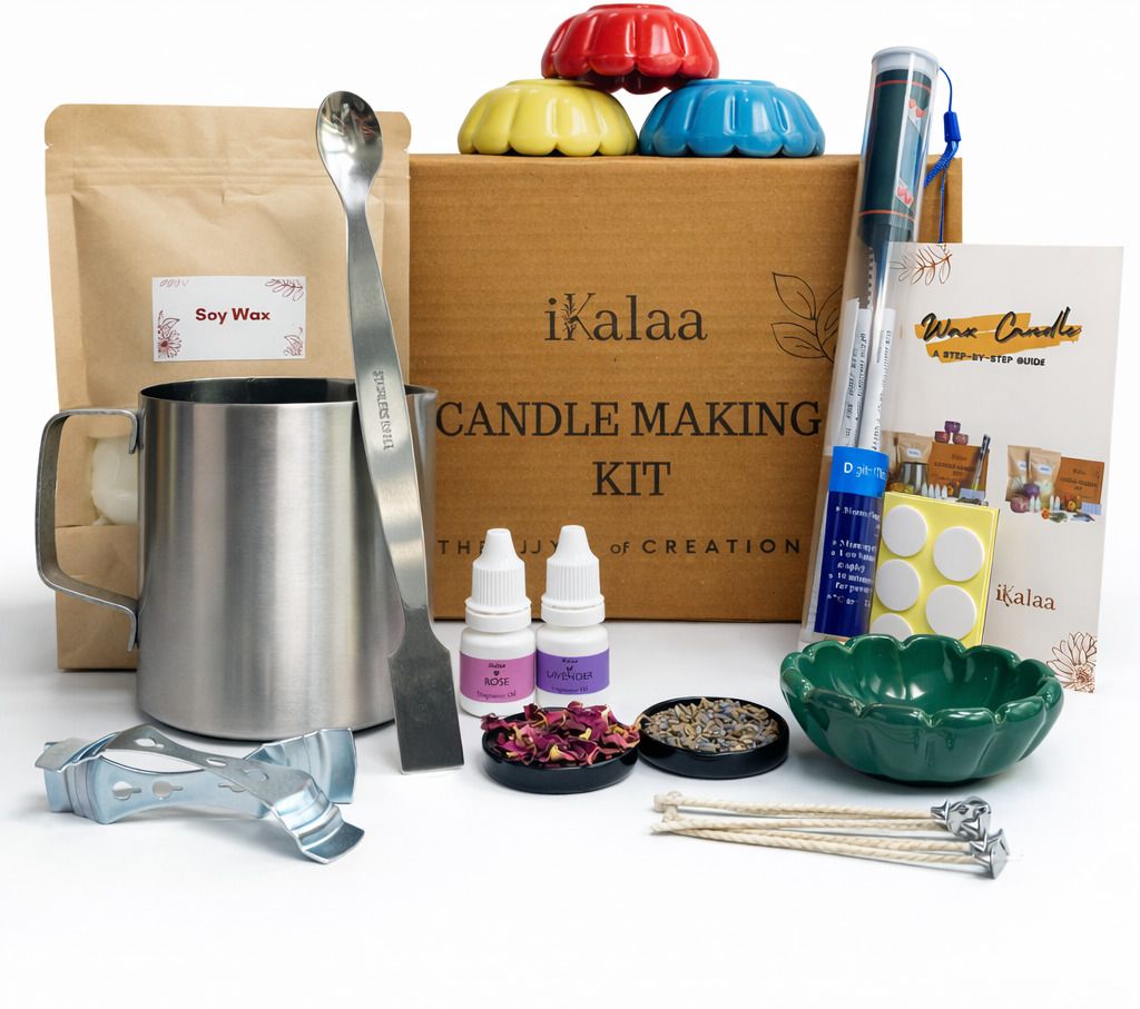 Candle Making kit DIY soy wax with Ceramic bowl.-image-22