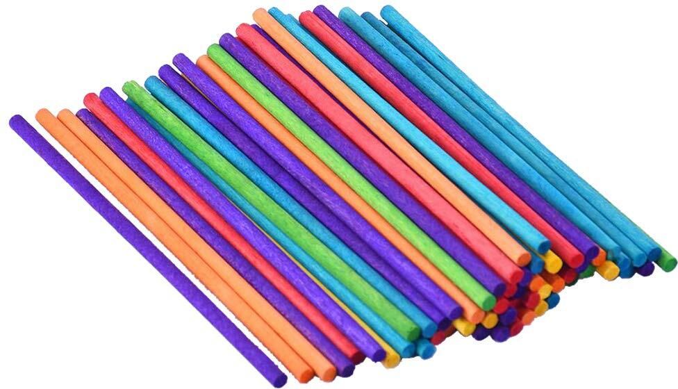 rudra Round Wooden Craft Sticks Mixed Color Dowel Rods for DIY Model Making 50 Pcs-picture-10