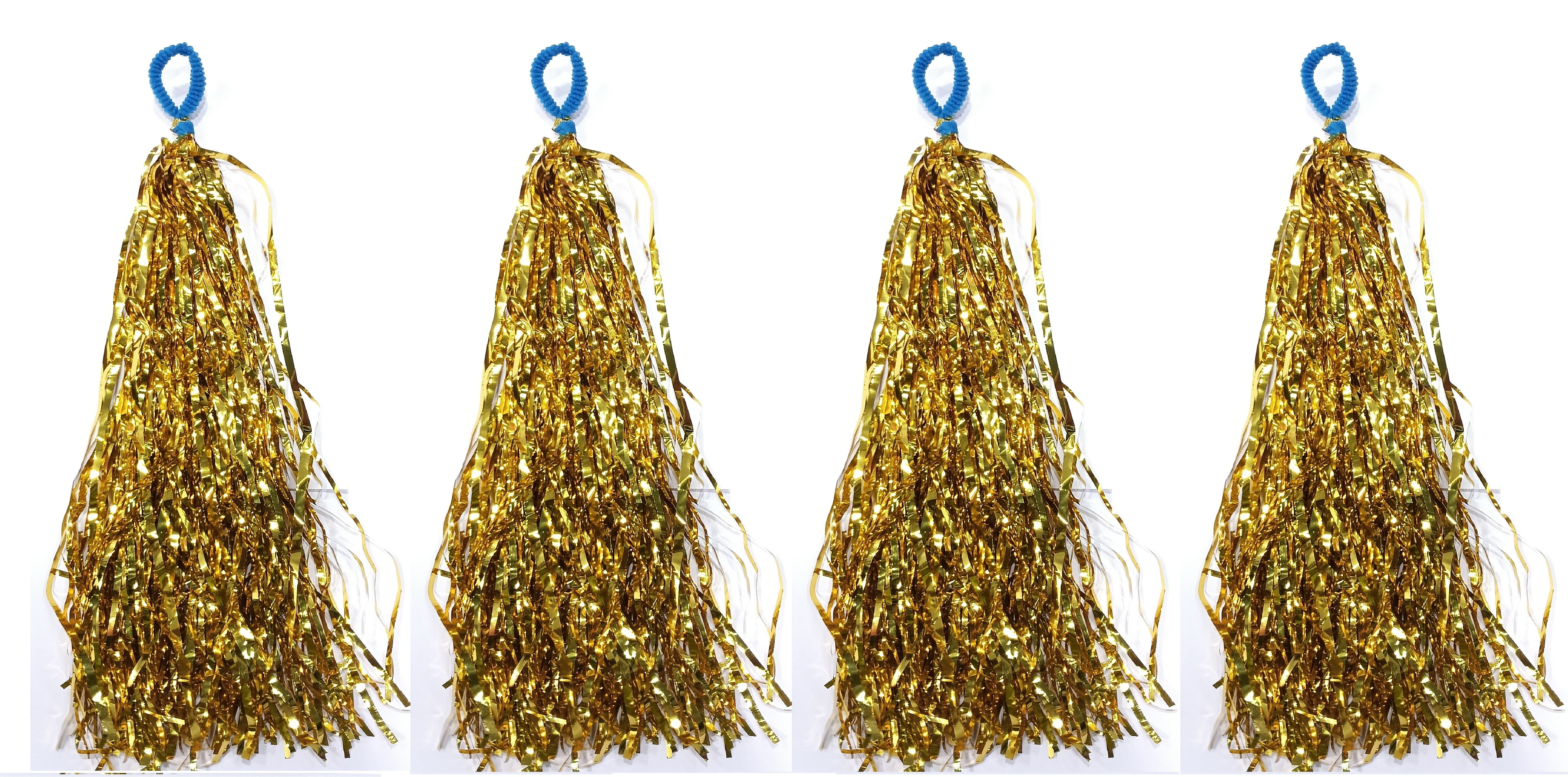 morel ELASTIC POM POMS CHEERLEADER DANCE KIDS & ADULTS COSTUME ACCESSORY.13 INCH(GOLD)-picture-40
