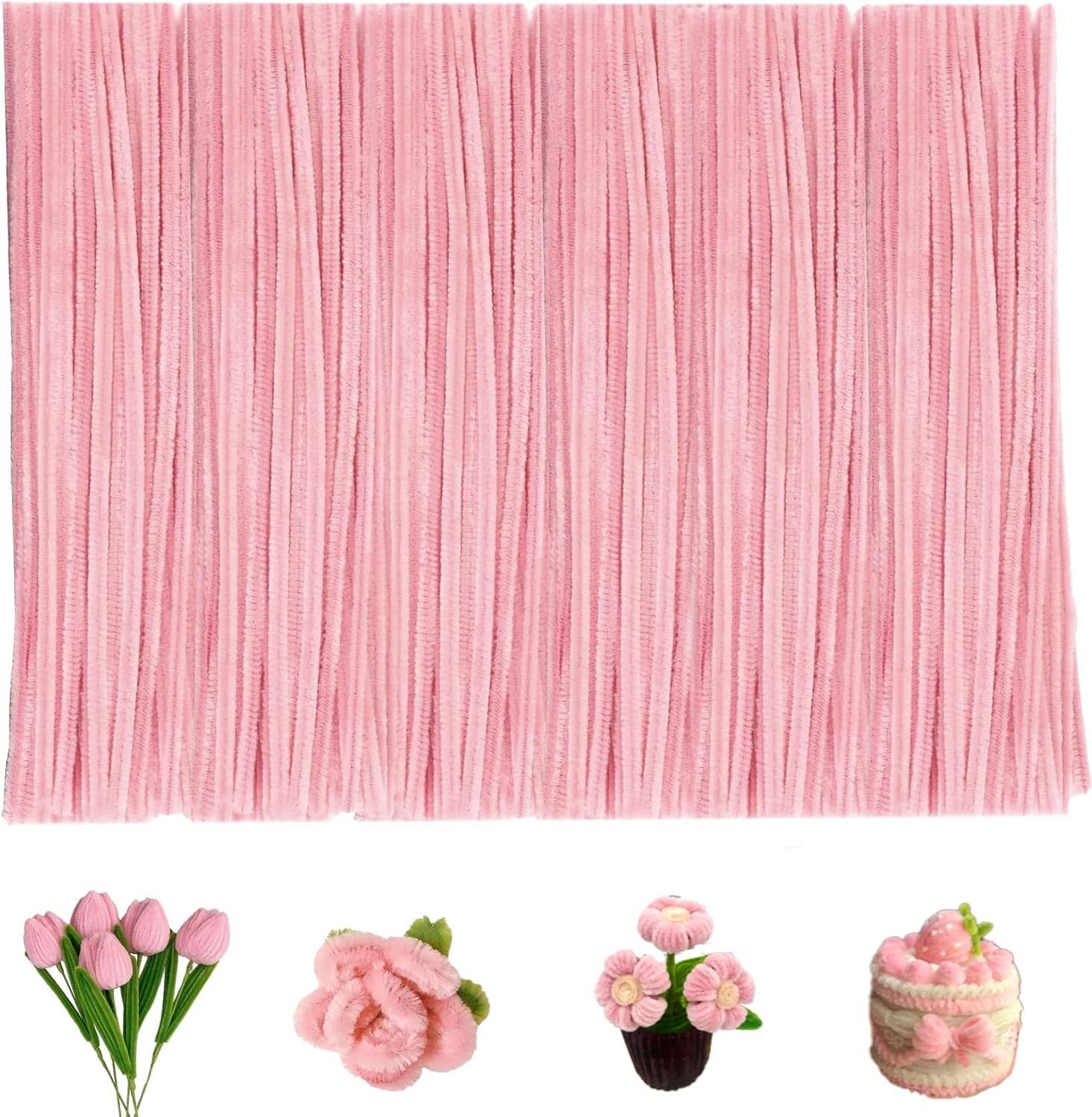 100pcs(Approx) Multicolour pipe Cleaner, 8mm Soft Fuzzy Wire For Craft-image-5