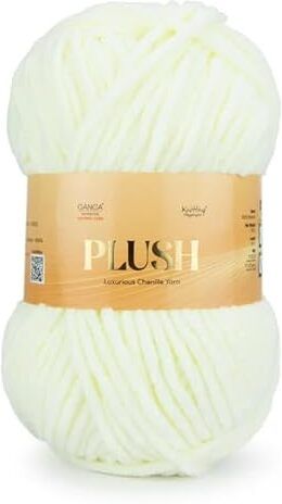 jeffy Acrowools Plush Luxurious Chenille Yarn (Off-White Shade No. 2, 200 Grams)-picture-14