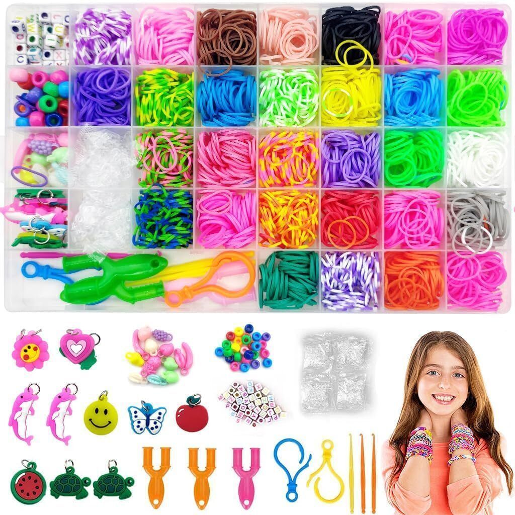 dwiza enterprise Rainbow Rubber Bands for Bracelets with 2500 Loom Band DIY Crafting Bracelet-picture-21