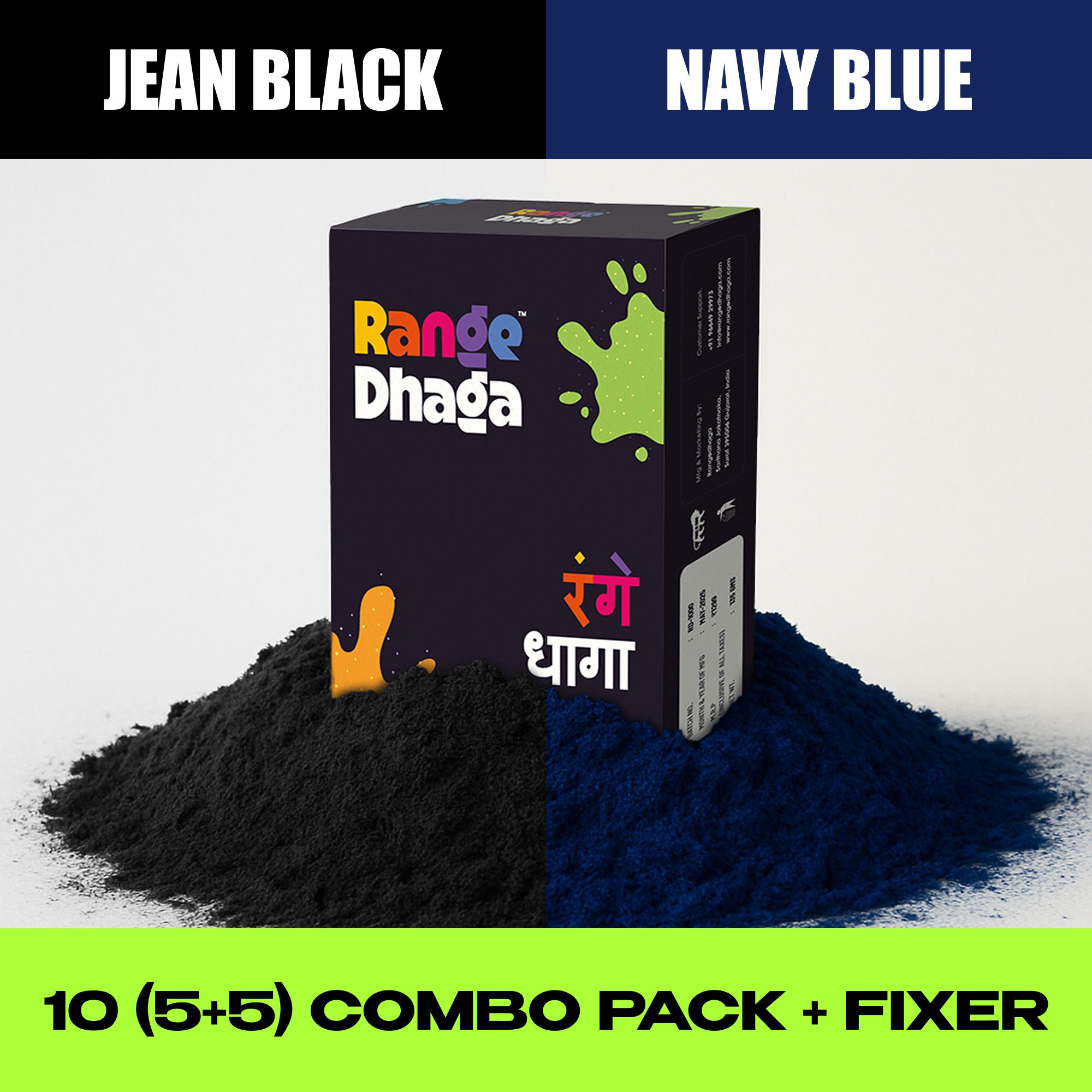 Fabric Dye, Jeans Black & Navy Blue, Combo 10 (5+5) Multi Fabric Dye with Fixer-image-4
