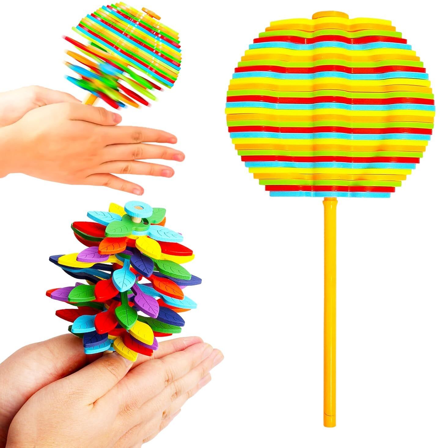 oreliaa Lollipop Shaped Hand Spinner - Twisting and Rotating Colorful Flower-picture-22