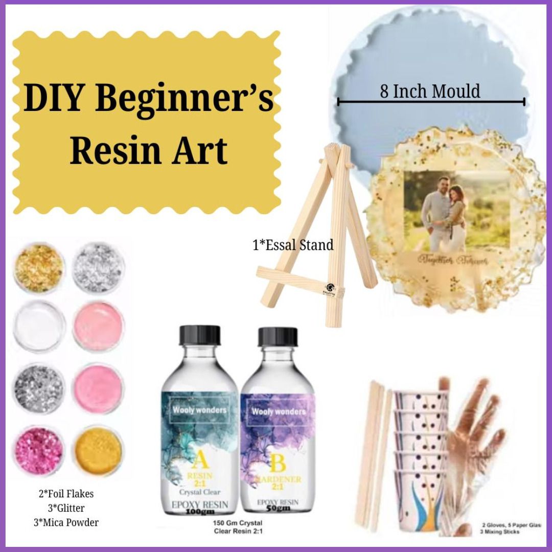 Resin art kit for beginners 8inch Photo fream mould kit-image-35