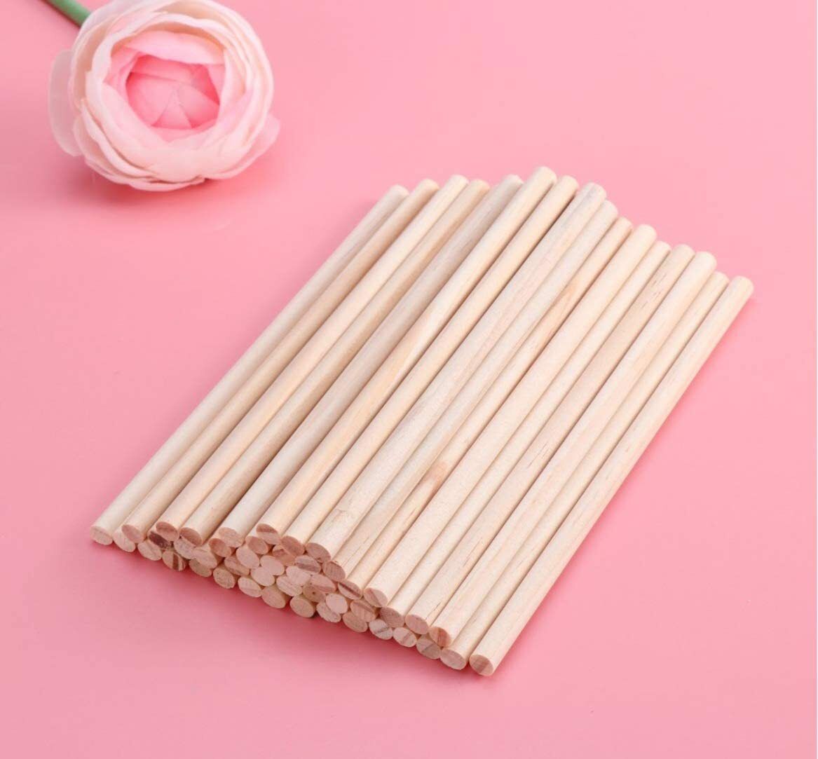 rudra Craft Present Round Wooden Dowel Rod Sticks for DIY Crafts Model Making 100 Pcs-picture-6