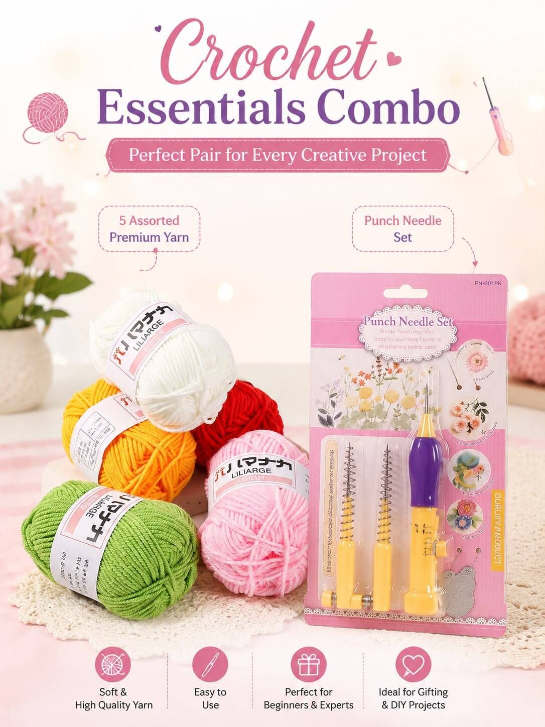 hinshitshu Punch Needle Set5YARN LOOSE-picture-2