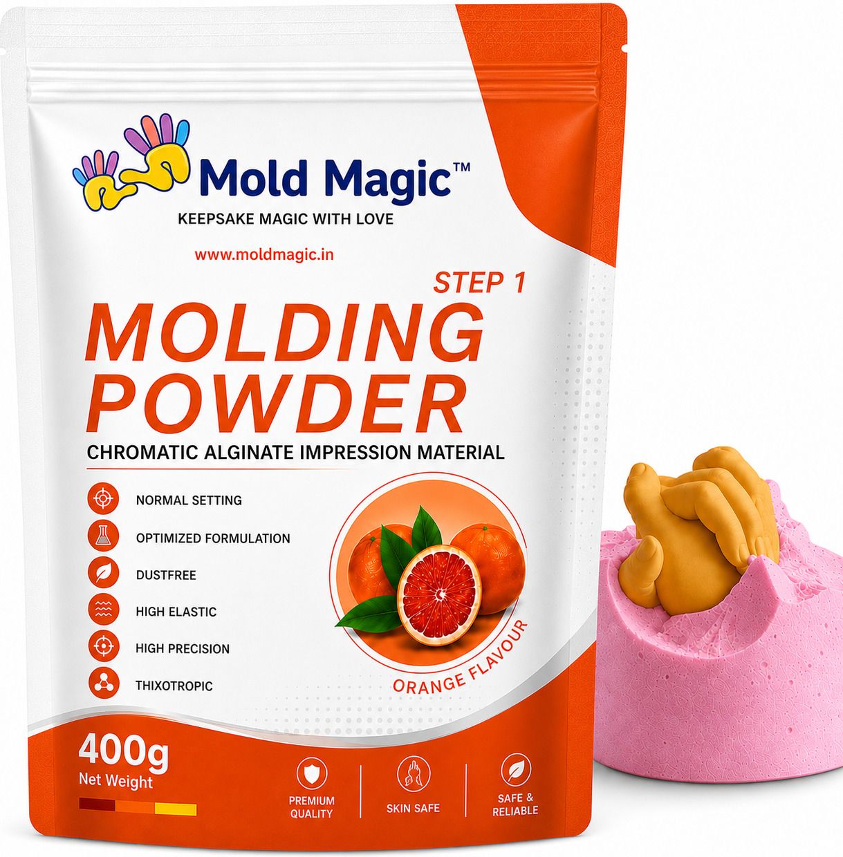 moldmagic Molding Powder - 400gram - Step 1 of Hand Casting - Birthday Anniversary-picture-20