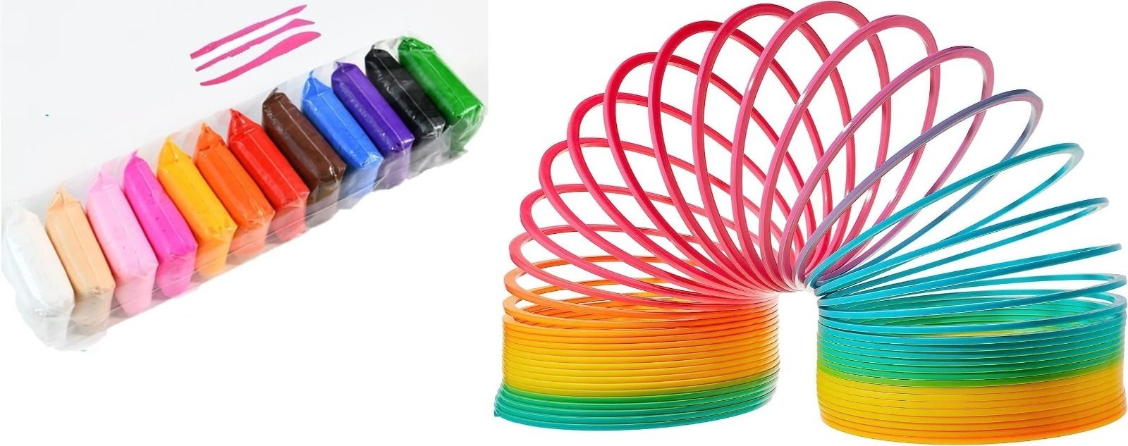 novitash 12 PCS Air Dry Modeling Clay with 1 Pcs Rainbow Spring Toy Combo Pack-picture-8