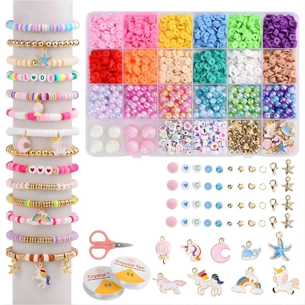 kavonex Bracelet Making Kit Heishi Beads for Jewelry Making Polymer Clay Flat Beads 534-picture-19