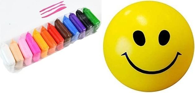 novitash 12 PCS Air Dry Modeling Clay with 1 Pcs Smiley Face Stress Ball Combo Pack-picture-14