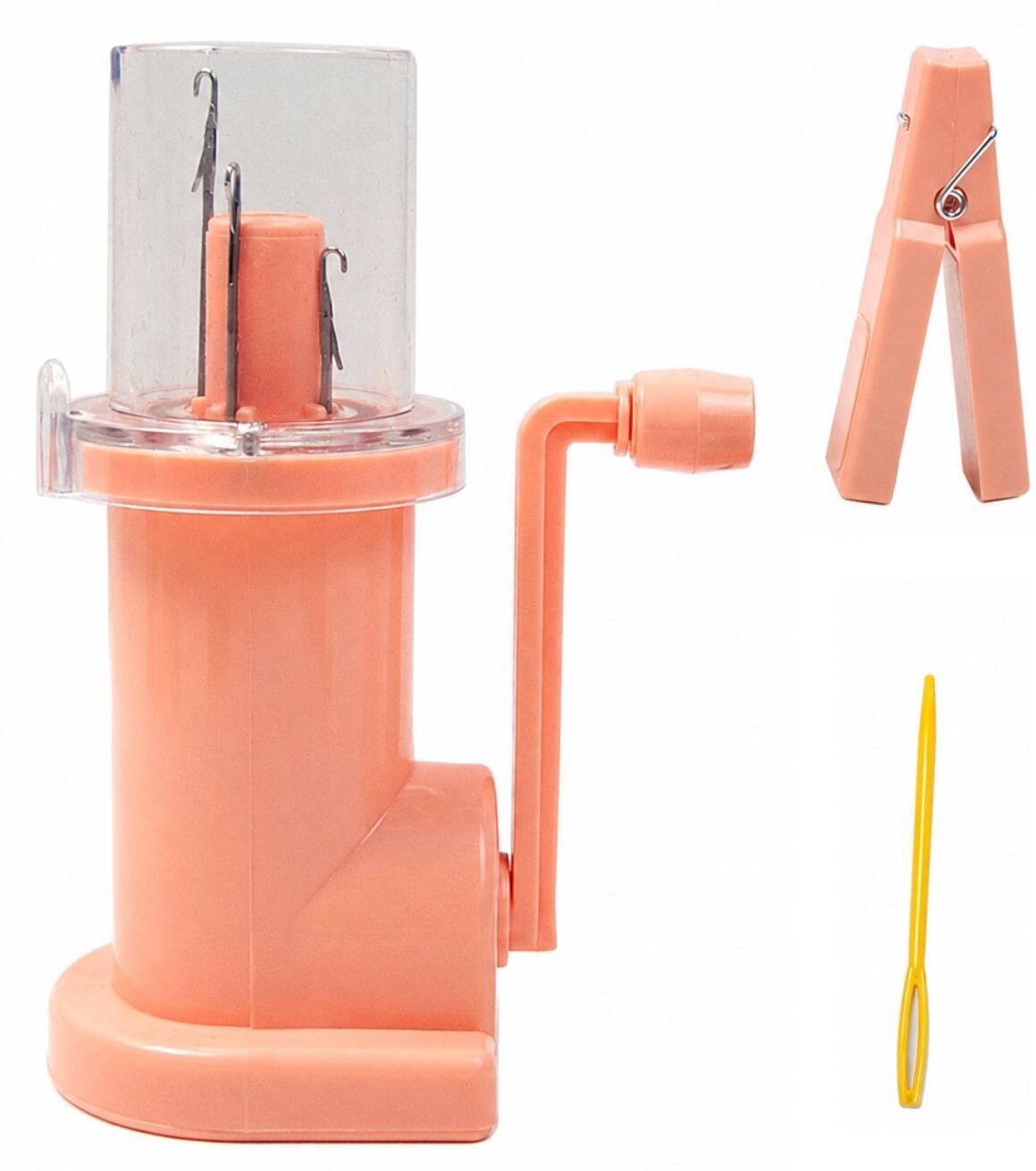 Mini Manual Knitting Machine Hand Operated Wool Knitting Kit with Crochet Needle Manual Sewing Machine 0 built-in stitches 100 SPM Orange-image-15