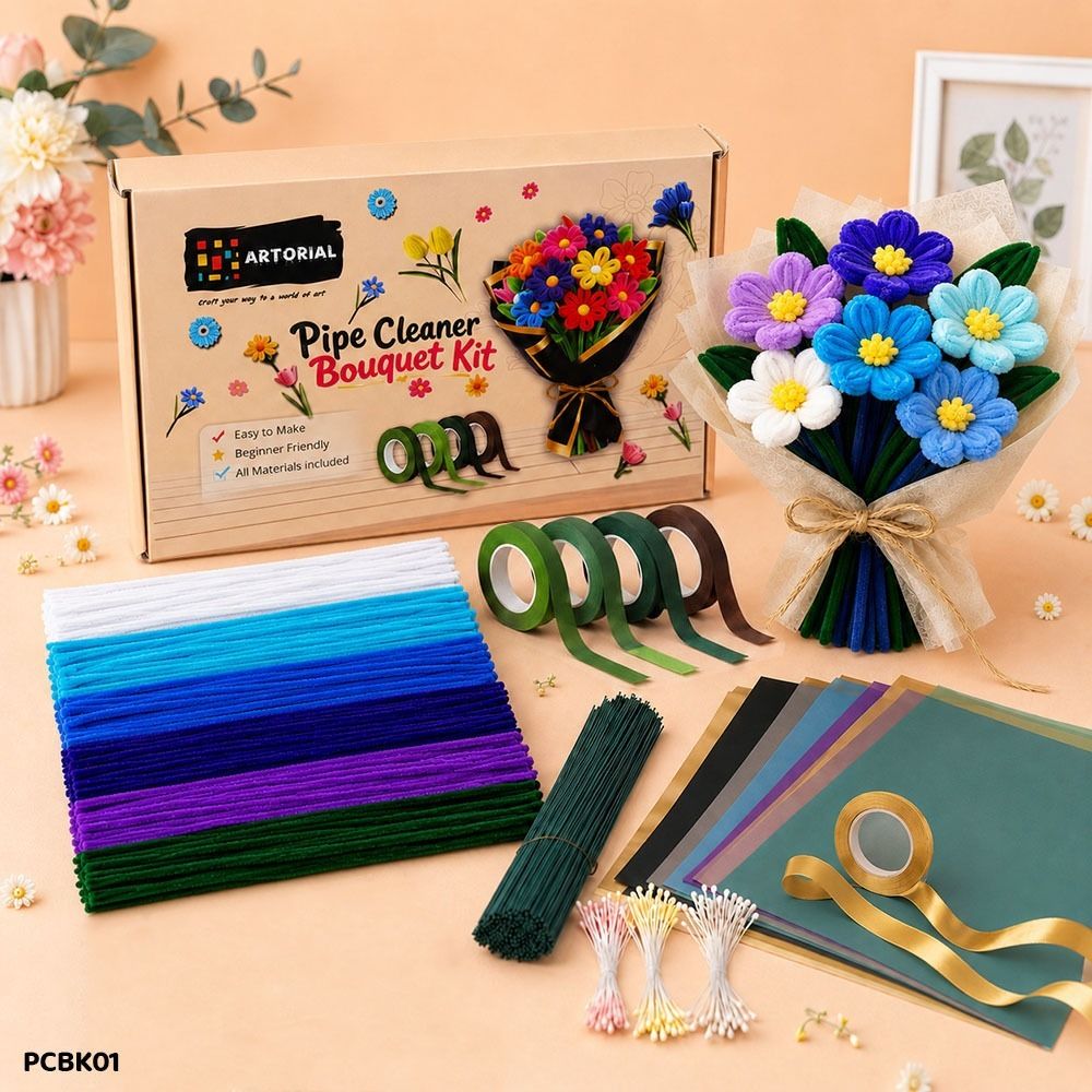 feelhigh DIY Flower Bouquet Craft Kit with Pipe Cleaners-picture-16