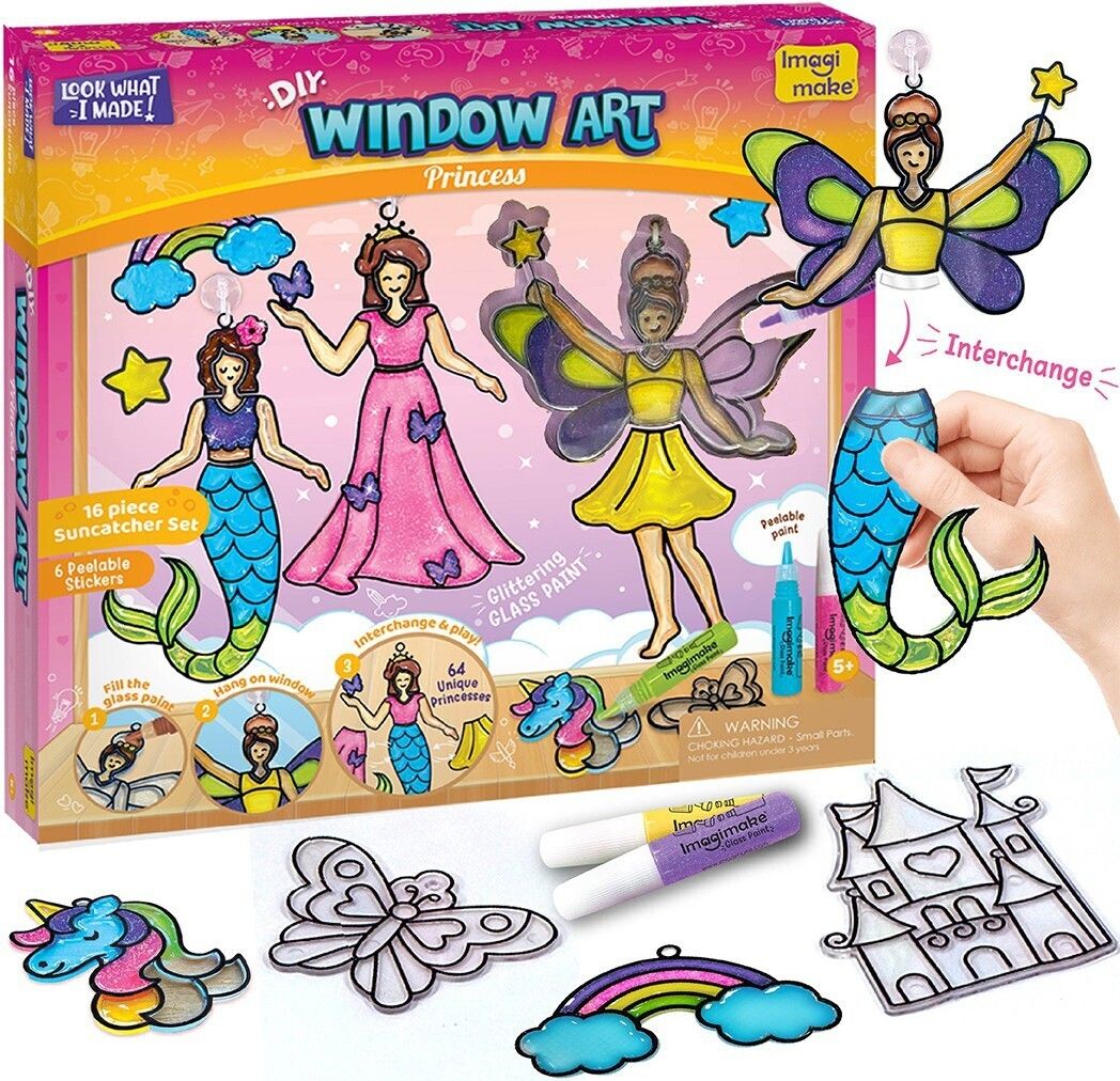 Window Art - Princess - Glass Painting Set - Craft Kit for Girls 5 Years & Above