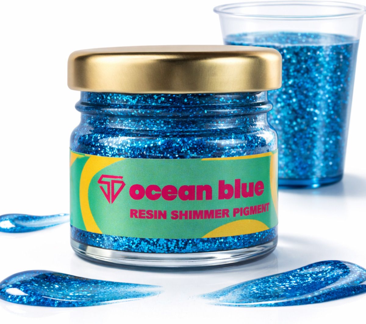 sd fine arts Ocean Blue, Shimmery Pigment Resin Art Medium-picture-22
