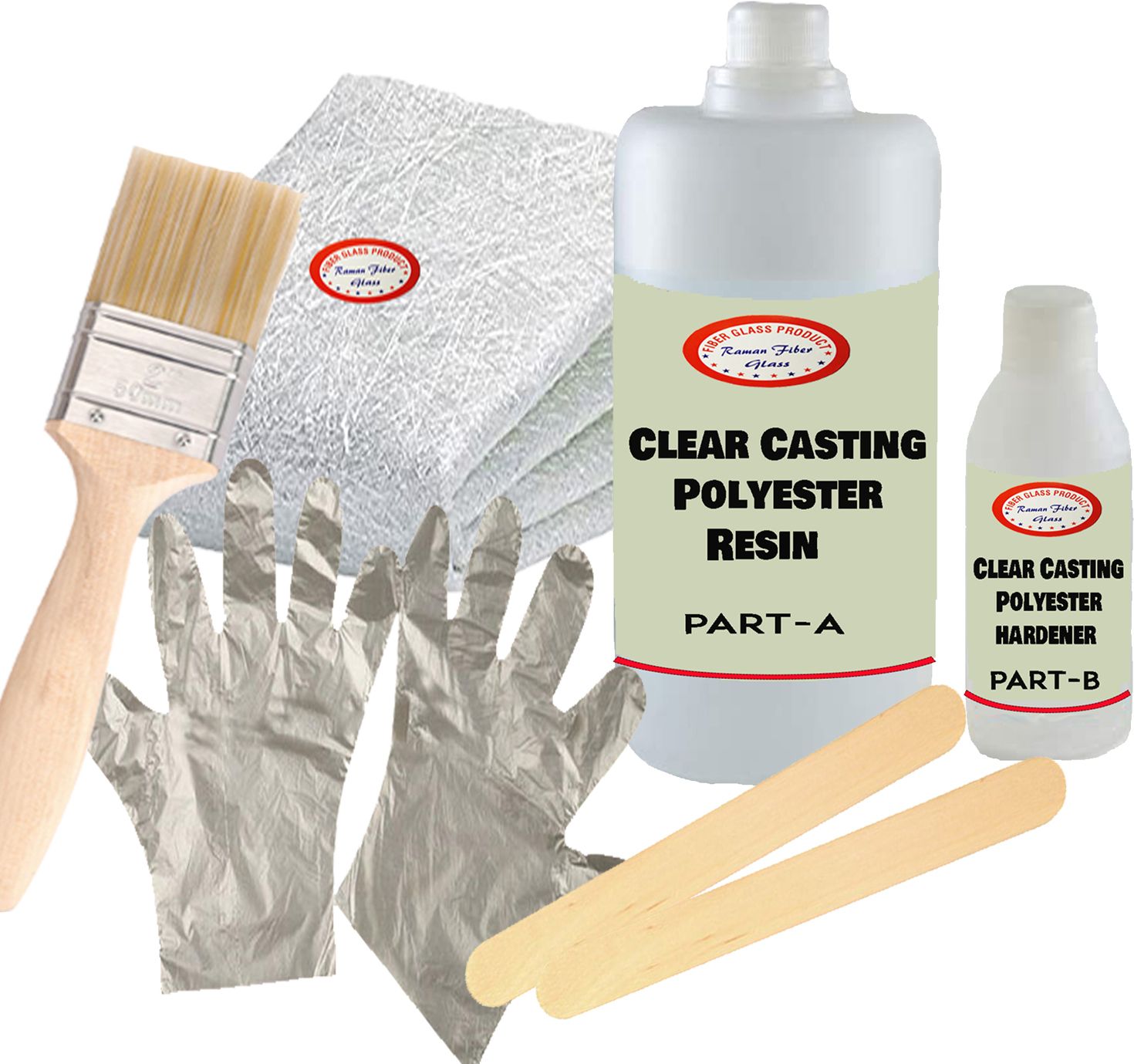 Clear Casting Polyester Resin Fiber With all kit 500gm-image-44
