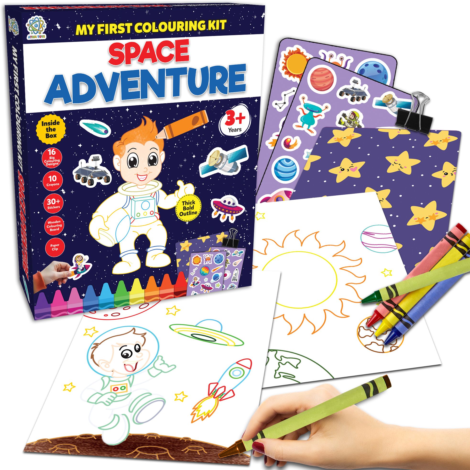 My First Colouring Kit for Kids: Space Adventure - Colouring Set with Crayons-image-18