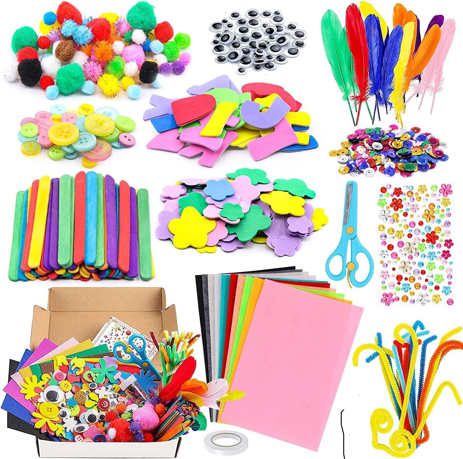 greencom 27 IN 1 Arts and Crafts Set for Kids Age 4 -13 All in One D.I.Y. Craft Arts Set-picture-31