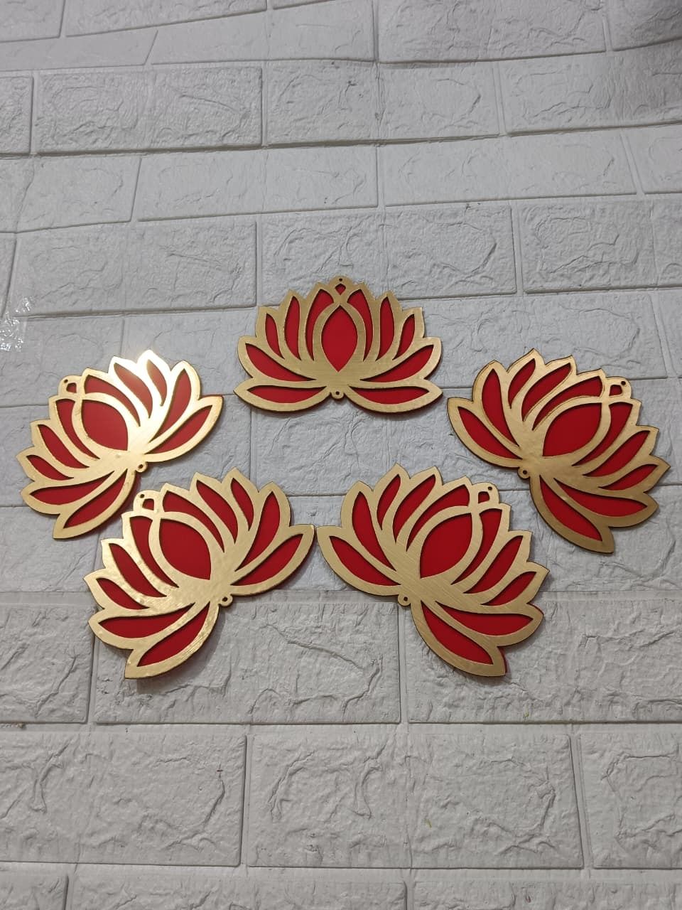sellpluscraft MDF Lotus Cutout for DIY Craft Pack of 10 (RM-GI62) Big Orange-picture-15