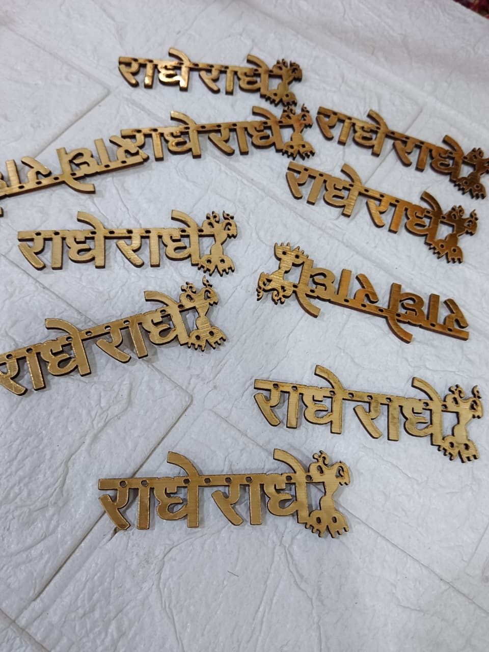 Radhe Radhe Golden Acrylic Cutout Pack of 10 (RM-GI69)-image-40