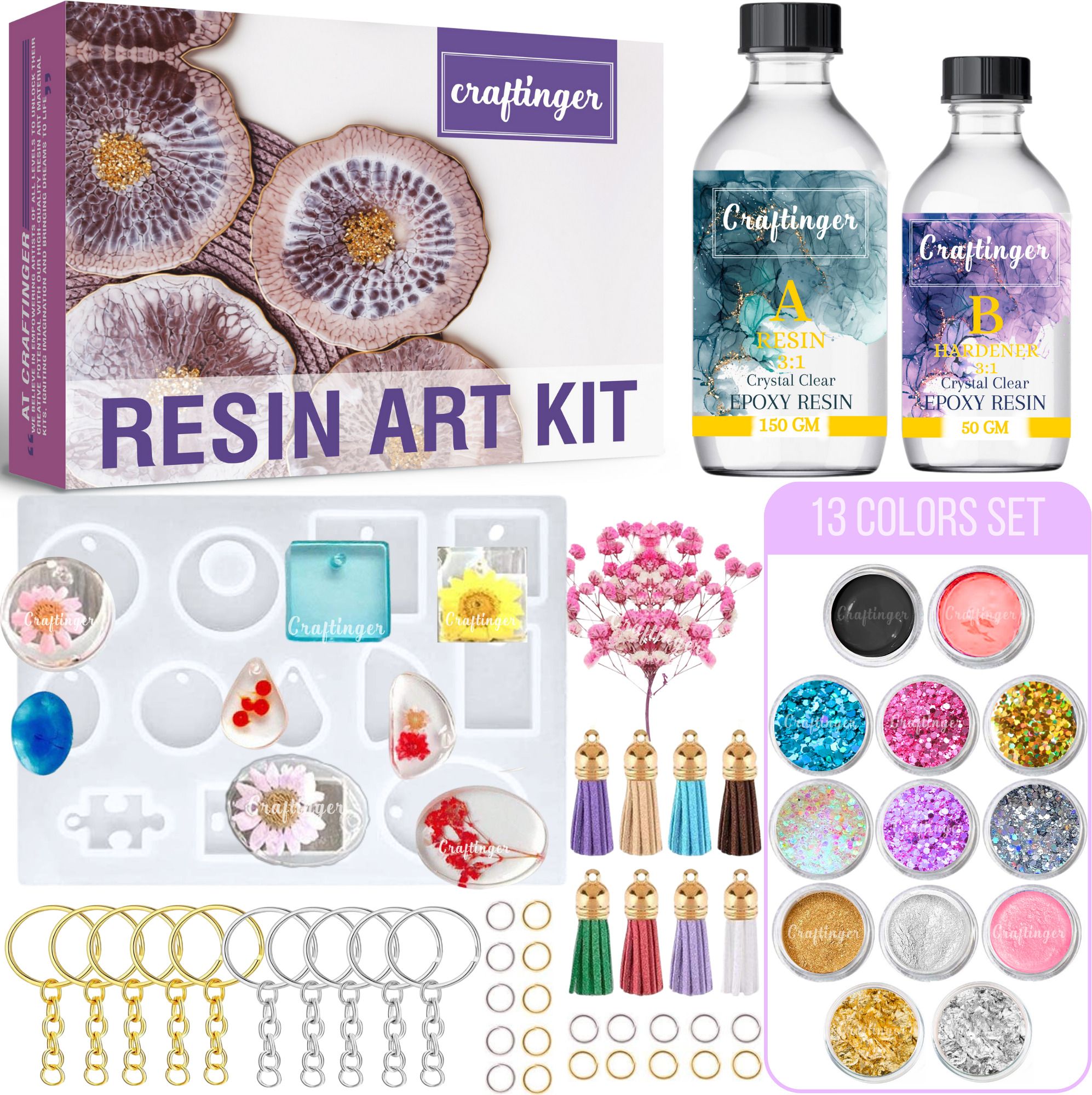 craftinger Resin Keychain Making Kit With Tassel-picture-12