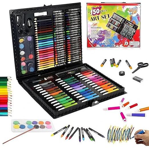 mmtsworld 150 pcs Painting Set Color Pencils with Portable Art Box-Drawing kit Markers Art-picture-14