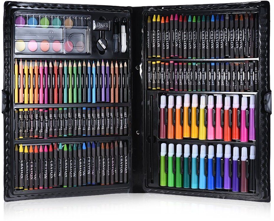 168-Piece Colouring Pencils Set, Children Painting Set, Crayon, Oil Pastel