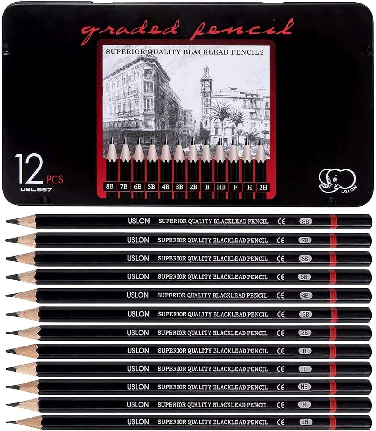 12 Pcs Artist Sketch Pencil Set For Artist Drawing Sketching Pencil Set-image-48