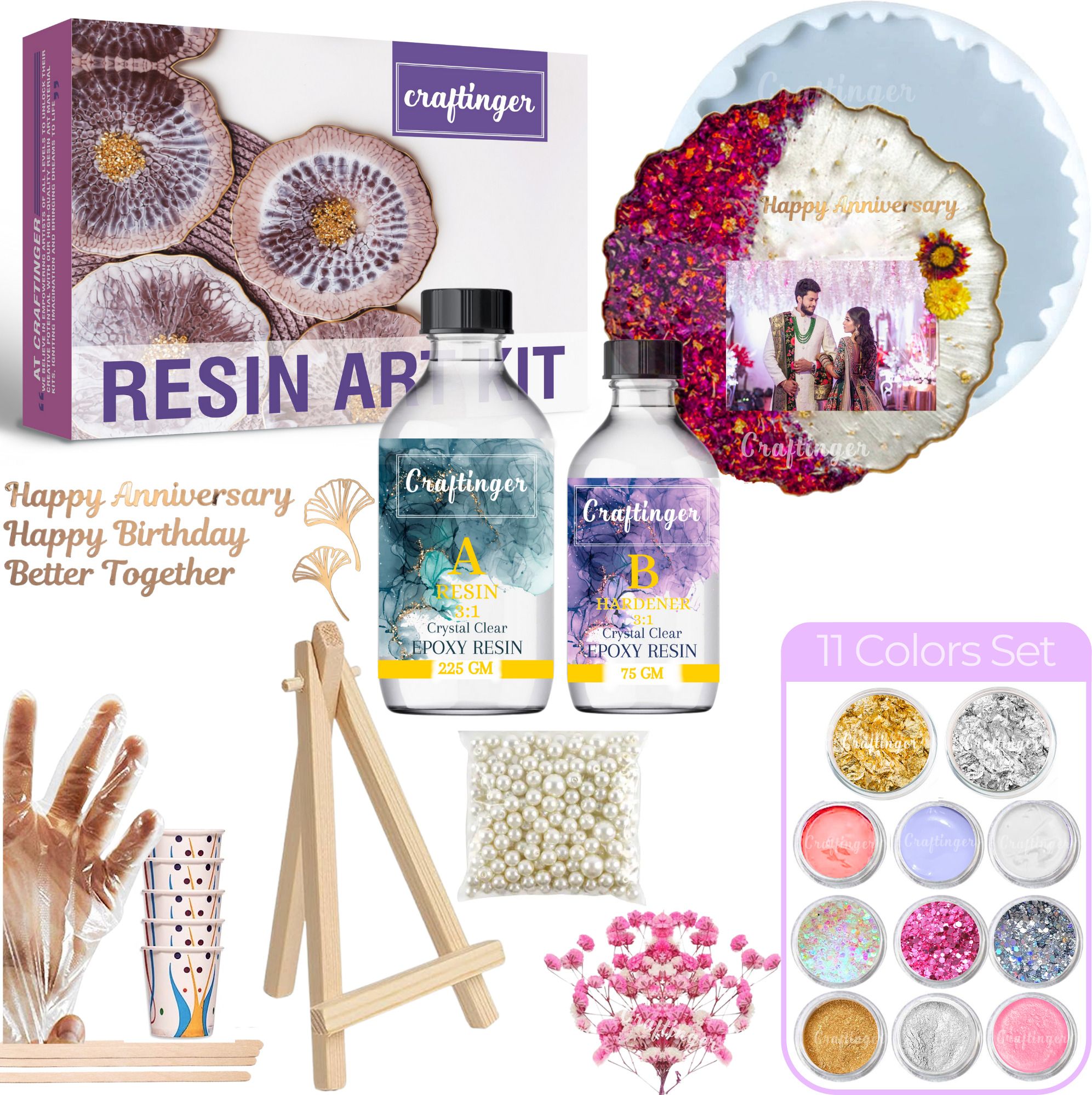 craftinger Resin Art photo Frame Making Kit With Wooden Stand-picture-21