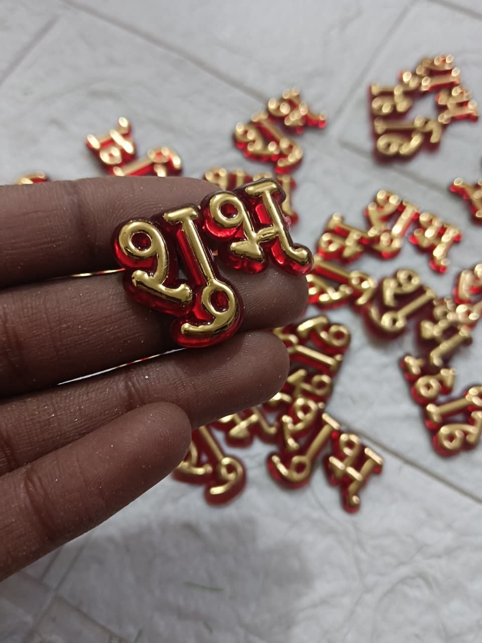 Shubh Labh Decorative Acrylic Embellishment Pack of 50 (RM-GI57)-image-38