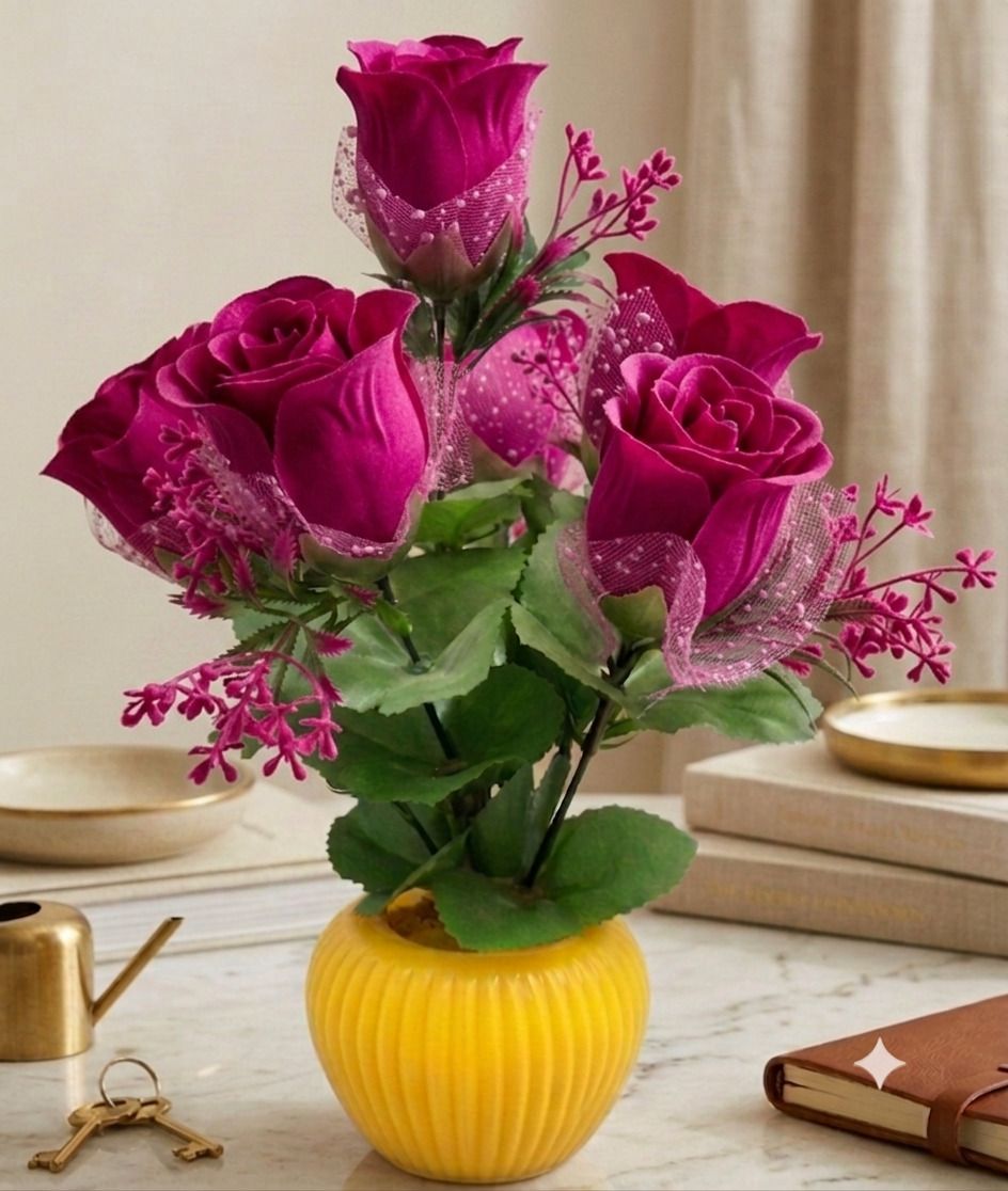 yashika Artificial Flower Multicolor Wild Flower Artificial Flower with Pot-picture-48