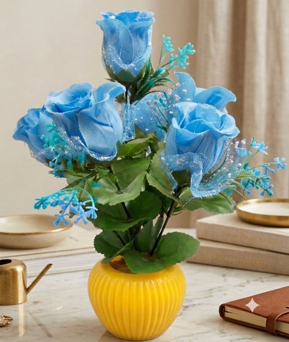 yashika Artificial Flower Multicolor Wild Flower Artificial Flower with Pot-picture-46