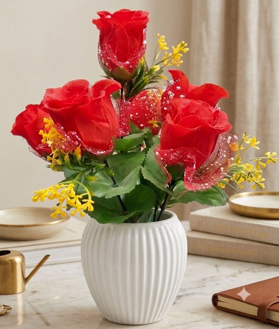 yashika Artificial Flower Multicolor Wild Flower Artificial Flower with Pot-picture-28