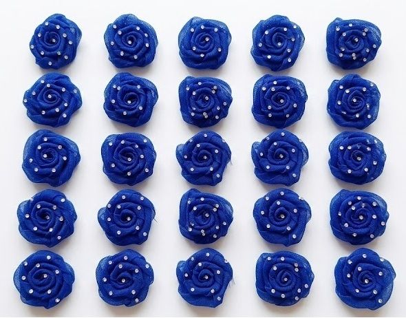 rudra Tissue Ribbon Artificial Flowers 25 Pieces for DIY Craft (Blue) Blue Rose Artificial Flower-picture-14