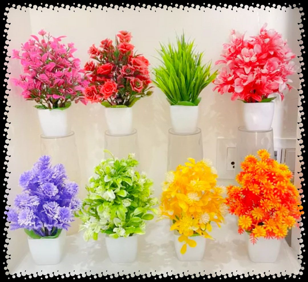 Multicolor Wild Flower Artificial Flower with Pot
