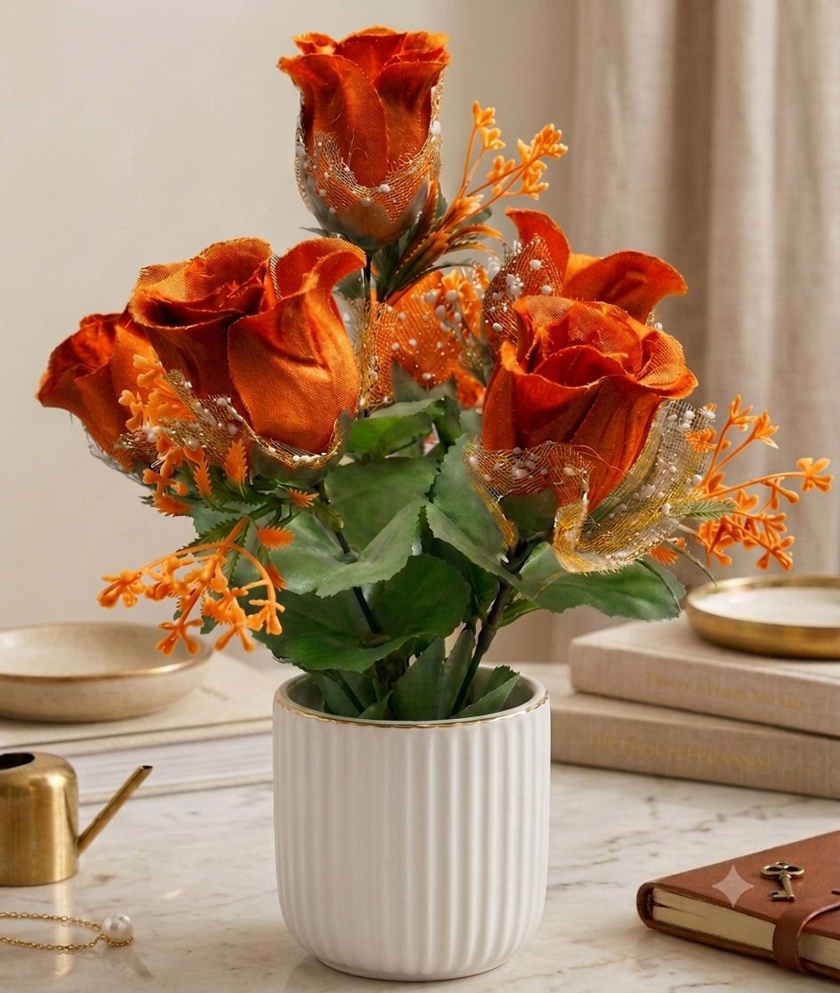 yashika Artificial Flower Multicolor Wild Flower Artificial Flower with Pot-picture-10