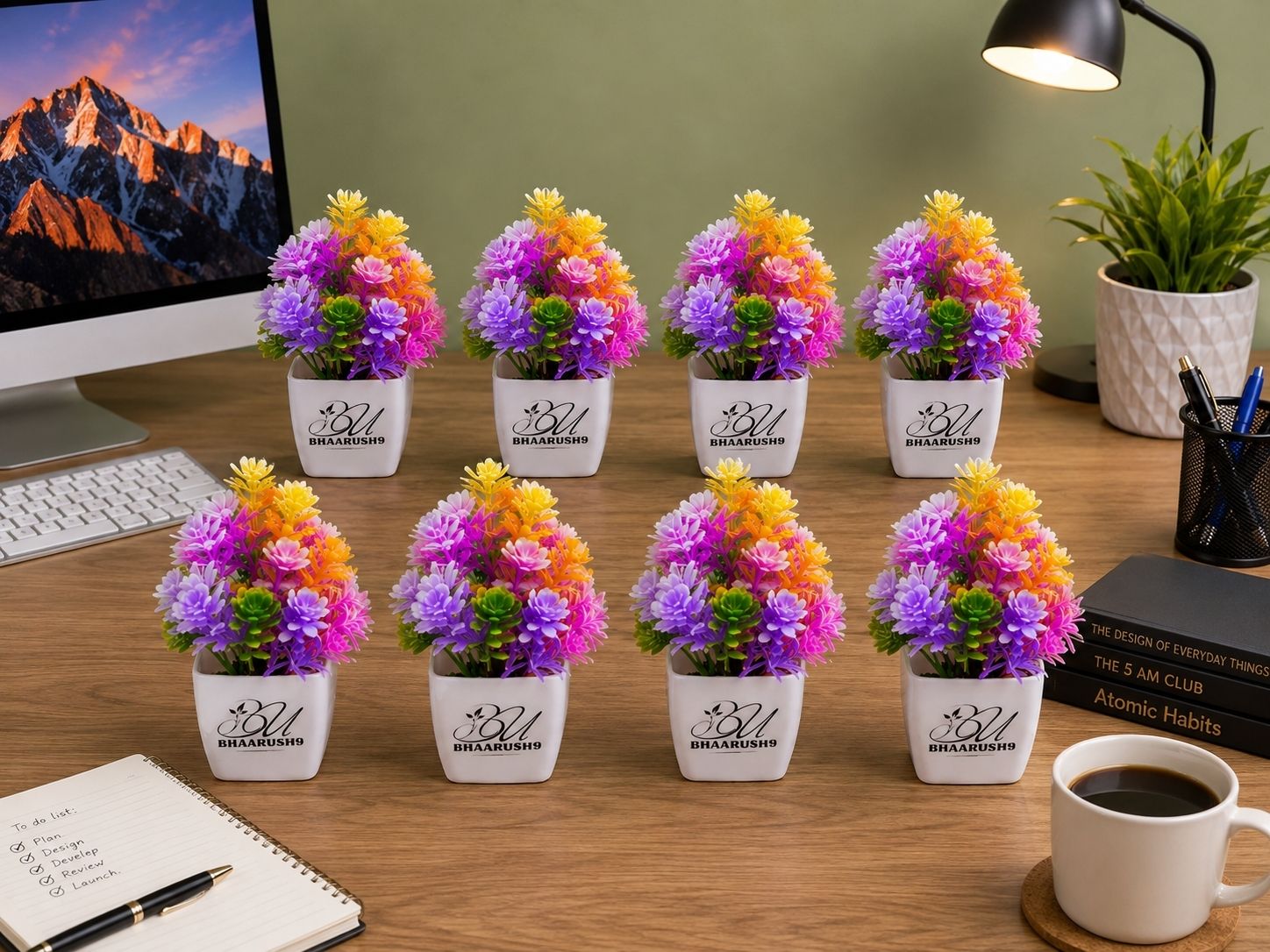 bhaarush9 Mixx Multicolor Wild Flower Artificial Flower with Pot-picture-7