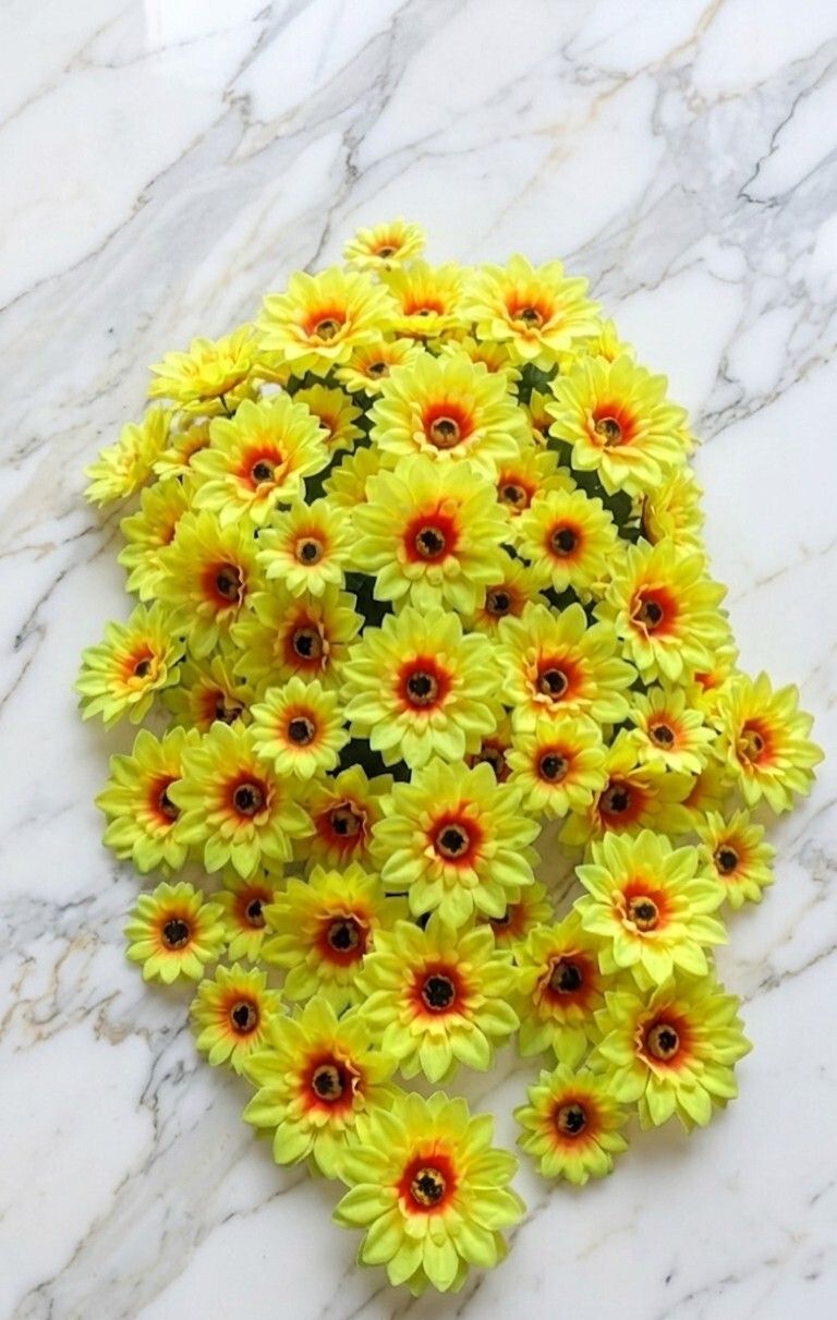 prema shine Artificial Sunflower Flower Heads for Home Decoration & Rangoli Yellow Sunflower Artificial Flower-picture-12
