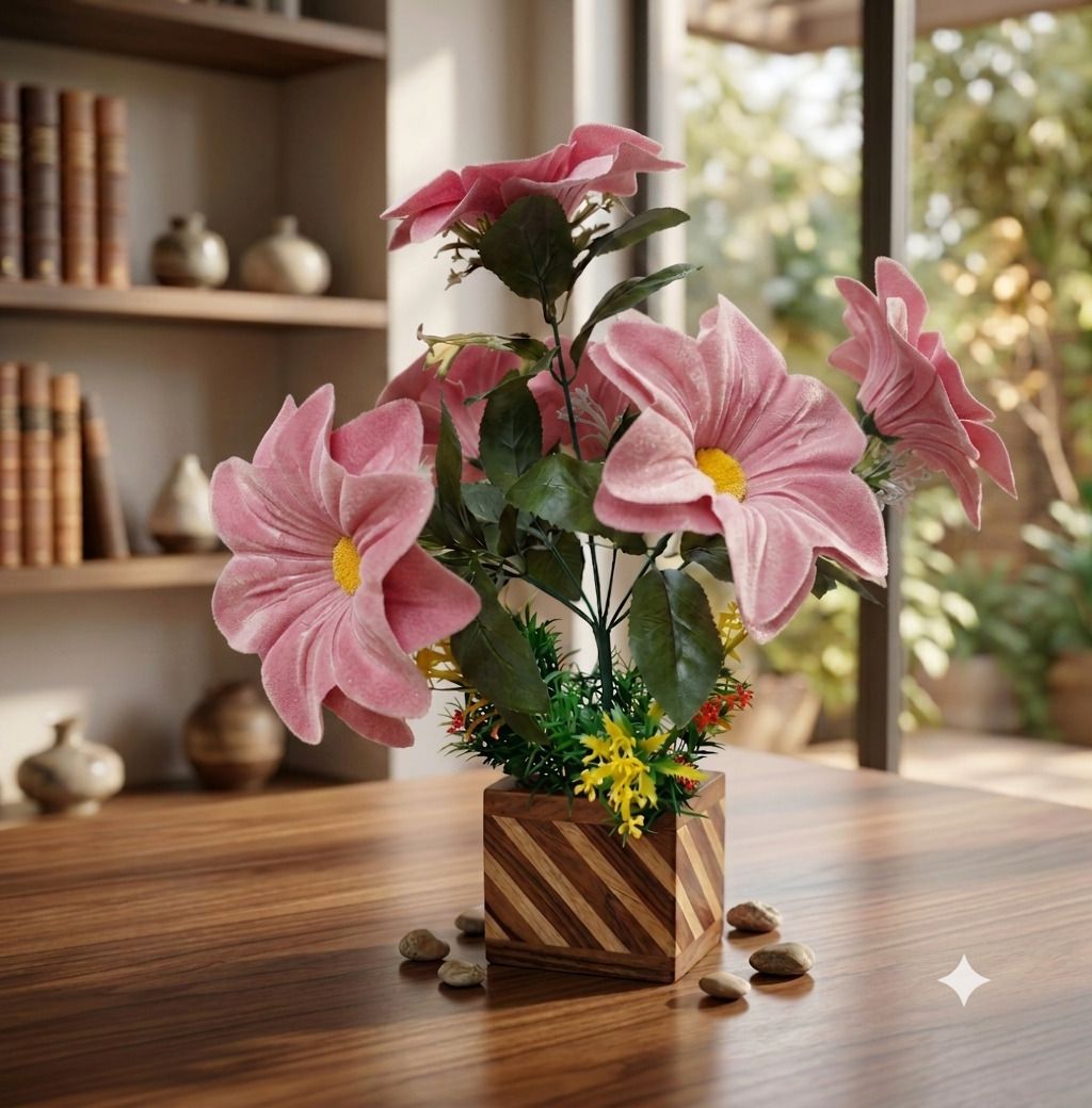 yashika Artificial Flower Multicolor Wild Flower Artificial Flower with Pot-picture-0