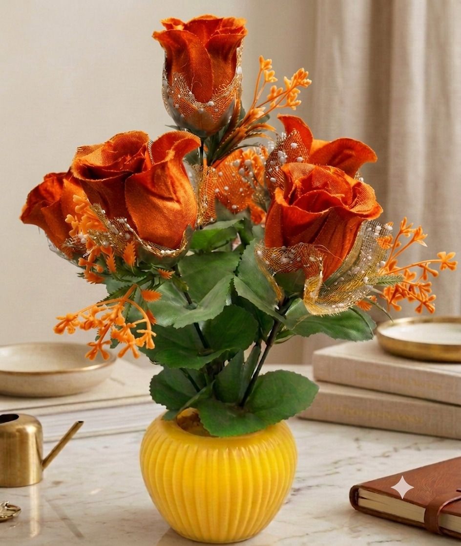 yashika Artificial Flower Multicolor Wild Flower Artificial Flower with Pot-picture-41