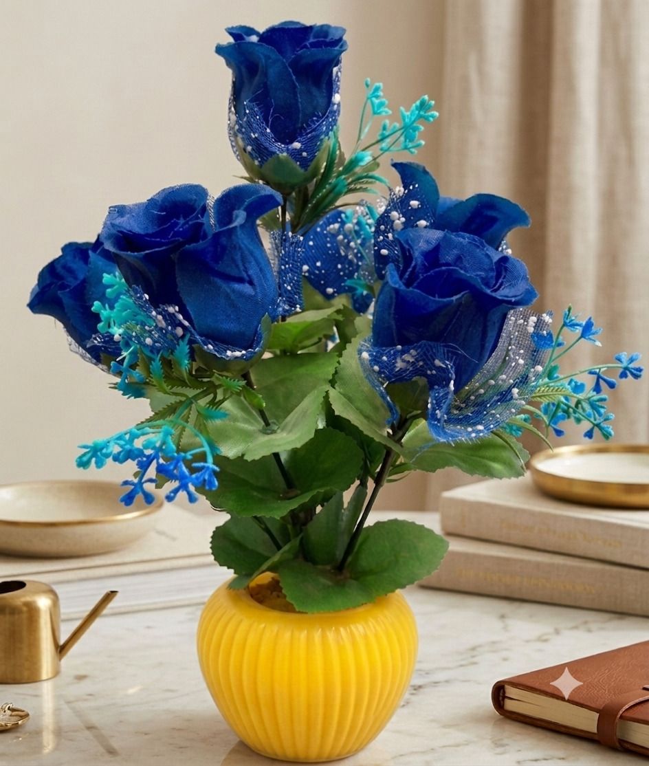 yashika Artificial Flower Multicolor Wild Flower Artificial Flower with Pot-picture-35