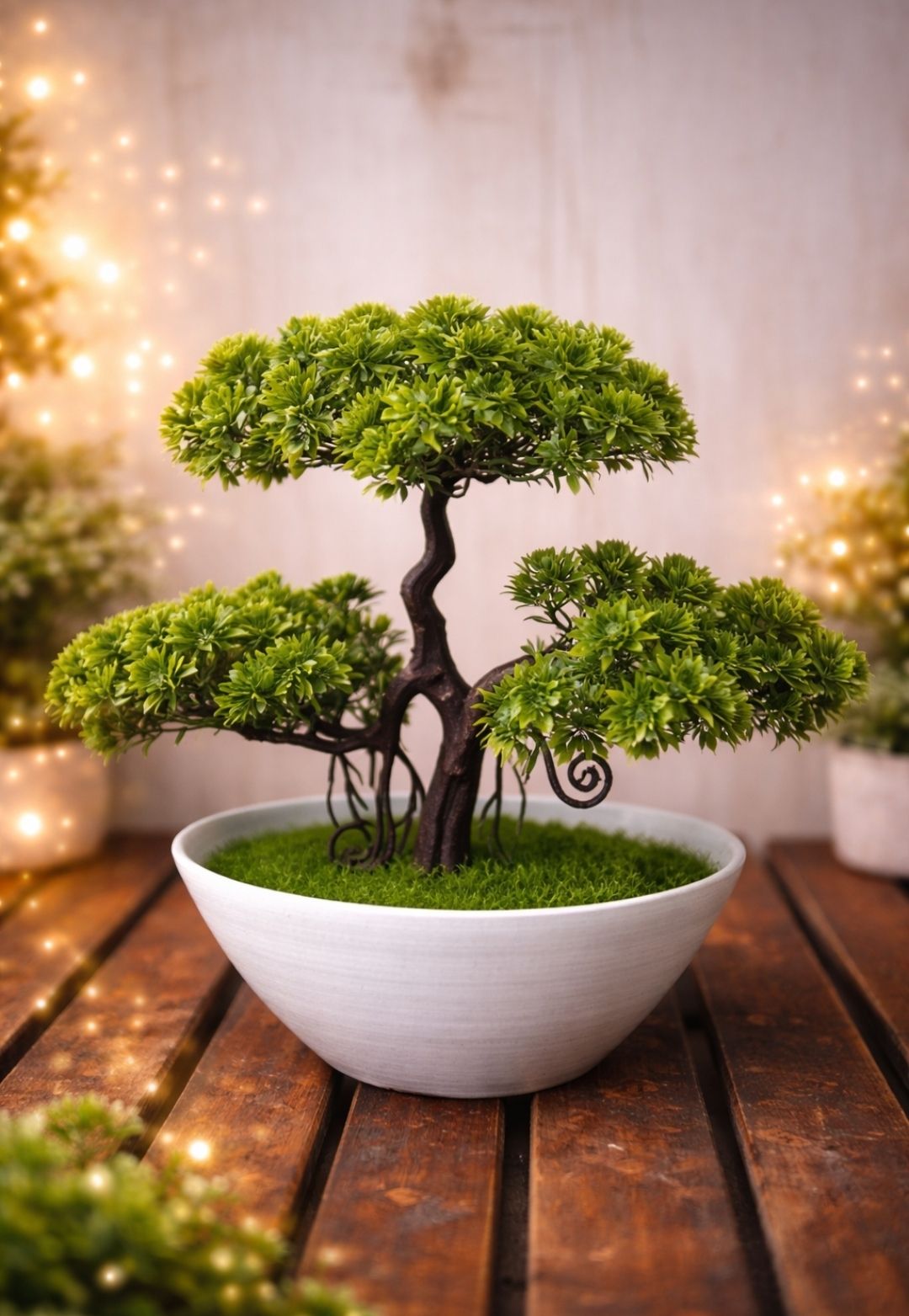 Artificial Flower Green With Pot For Home ,Office And Garden Decor Green Wild Flower Artificial Flower with Pot-image-21
