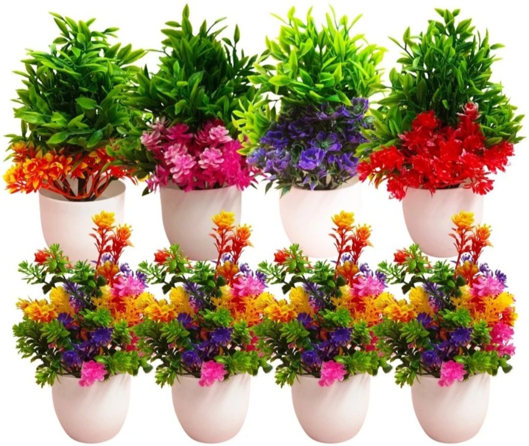 Small Green Bougainvillea, Wild Flower Artificial Flower with Pot Multicolor Bougainvillea Artificial Flower with Pot-image-37