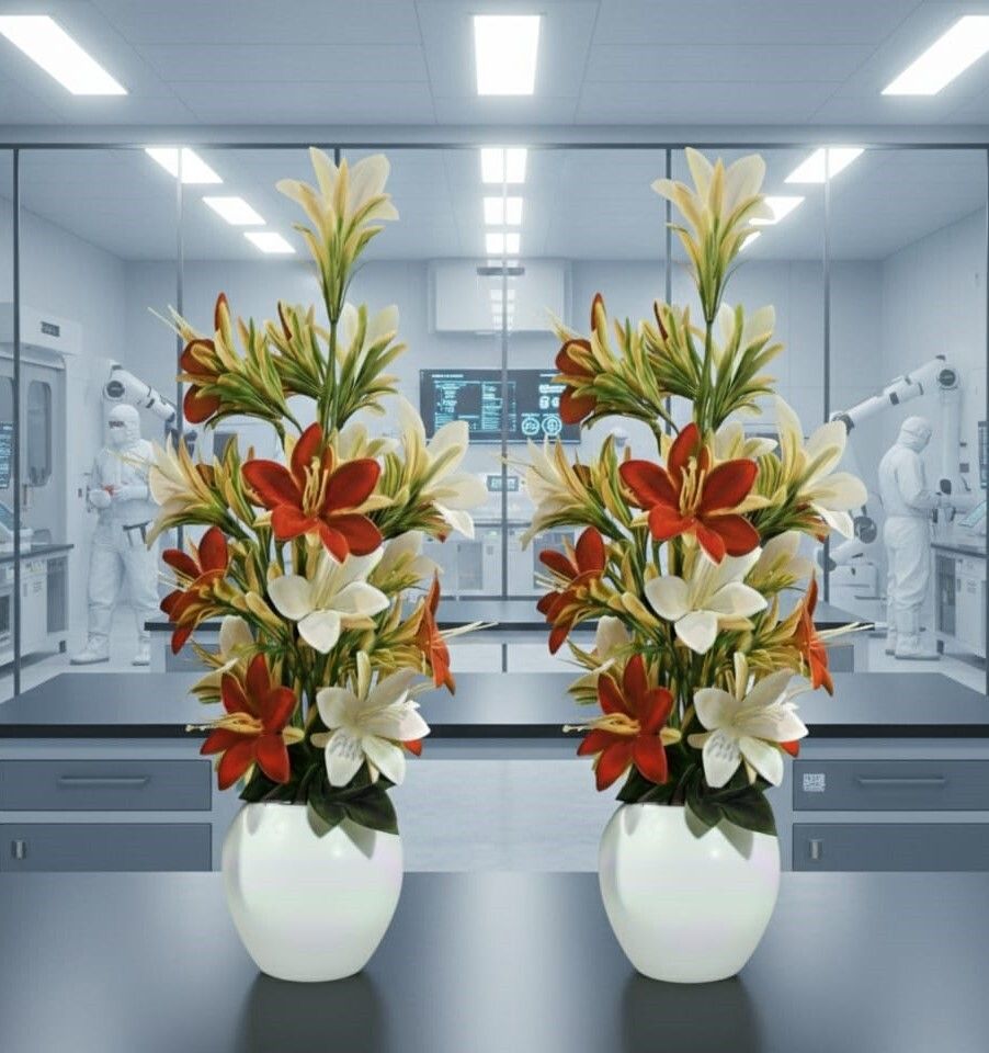 Premium Quality Artificial Lily Flowers With Pot (Pack of 2) For Decoration Multicolor Lily Artificial Flower with Pot-image-28