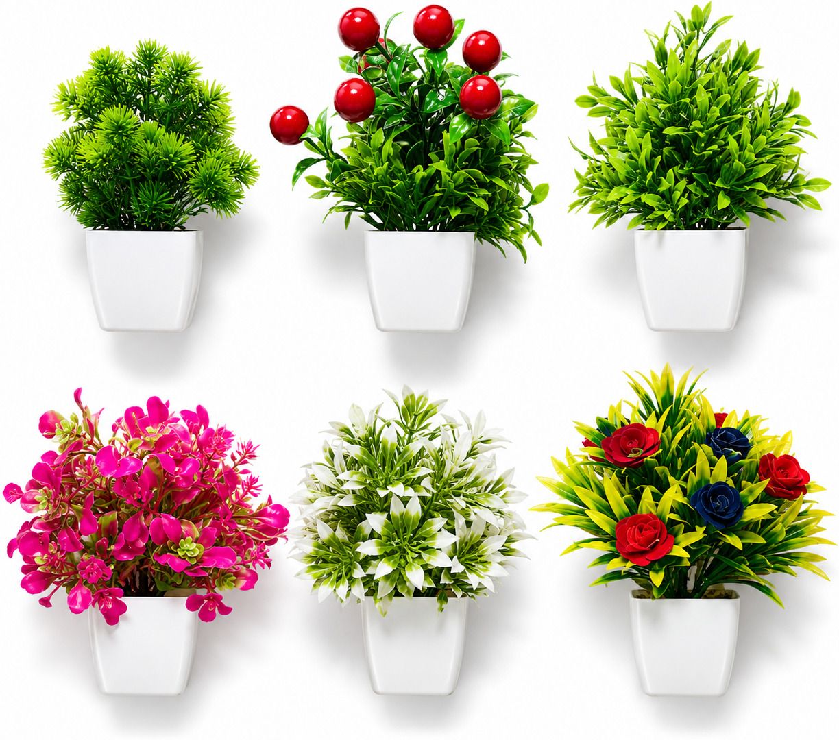 Artificial Flower Pot Combo 06 | Ceramic Pot Home Decor Plants Wild Artificial Plant with Pot-image-16
