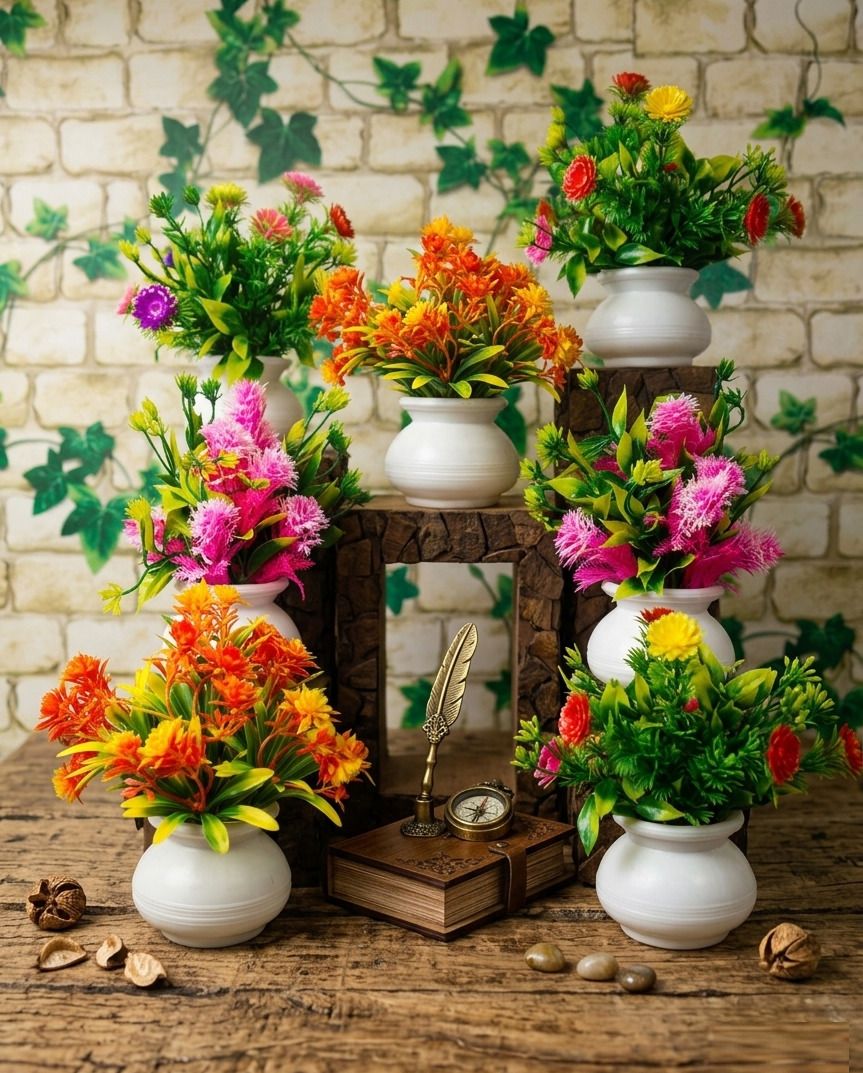 jaymaa collection Purple, Multicolor Wild Flower Artificial Flower with Pot-picture-11