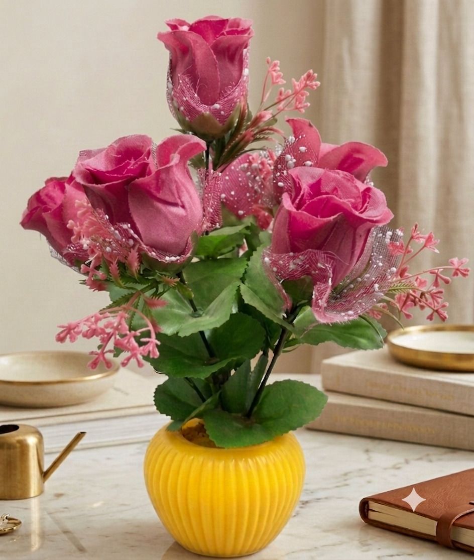 yashika Artificial Flower Multicolor Wild Flower Artificial Flower with Pot-picture-13